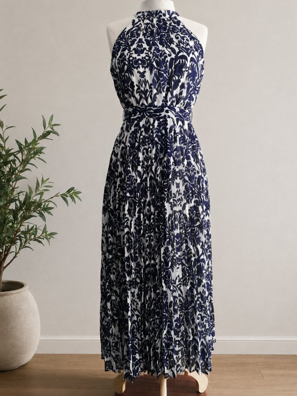 Halter Pleated Summer Dress | Size S